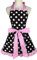 RosieLily Rosa Retro-Schürze für Frauen – Vintage niedlich koketten Küche Kochen Backen Kawaii Kleid mit Tasche – Baumwolle Rüschen 50er Jahre Damen Mädchen Polka Dots Schwarz Rosa