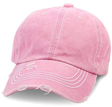 Alsino Unisex Baseball Cap im Retro Vintage Used-Look Größenverstellbar aus 100% Baumwolle, rosa