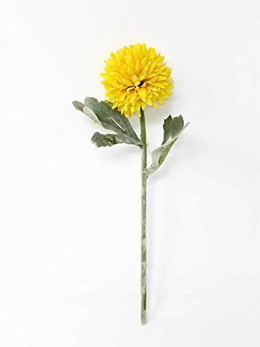 Single Stem Artificial Chrysanthemum Flower Pick x 27cm (Yellow)