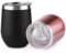 Sivaphe Wine Glasses Tumbler Camping Double Walled Coffee Cups Stainless Steel Insulated Tumblers for Hot Drinks with Lids Straw 12OZ Set (Rose Gold/Black)