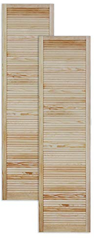 ben+camilla.com Lamellentür Holztür Natur 1980 x 494 x 21 mm mit geschlossenen Lamellen für Regale, Schränke, Möbel | Kiefer Holz unbehandelt | Doppel-Paket 2-er Pack