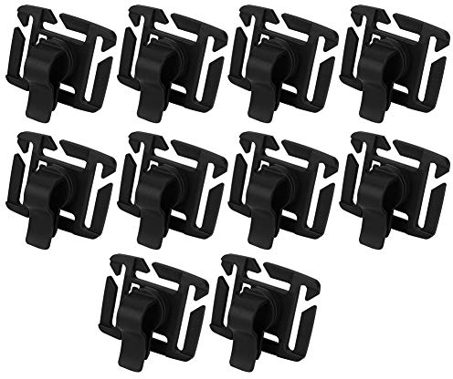 Alomejor 10 Piezas Clip de Tubo de Bebida Paquetes de hidratación Bolsa de vejiga de Agua Soporte de Clip de Tubo de Bebida para Mochila (Negro)