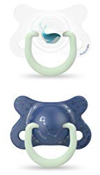 Suavinex Wendbarer Schnuller, Night&Day, 2/4 m, Wal, Blau, 2 Stück