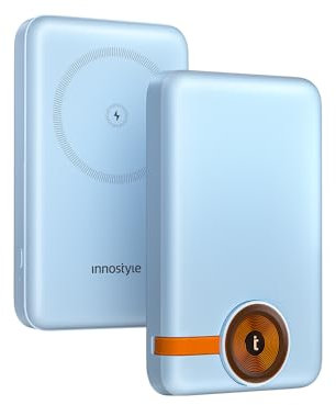 INNOSTYLE Power Bank 10000mAh Powerbank für Magsafe Magnetisch USB C mit Schnellladefunktion Externe Handyakkus Schnellladen mit Kabel Kompatibel mit iPhone 16 15 14 13 12 Pro Max und mehr