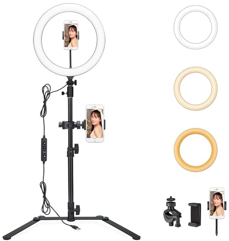 Godox LR120 Lluminación kit Aro de Luz LED 38W 12 Pulgadas, 3000K-6000K, CRI 90+, TLCI 90+, Brillo Ajustable de 10%-100% con Soporte de Escritorio, Grapa de Sujeción y Clip Ajustable para videos, etc