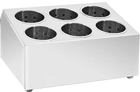 vidaXL Besteckbehälter 6 Fächer Korrosionsfrei Gastro Besteckhalter Besteckkasten Utensilienhalter Besteckständer Quadratisch Edelstahl