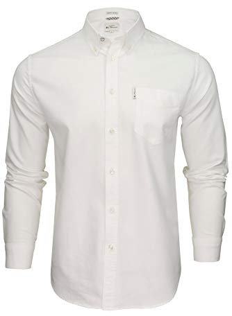 Ben Sherman Mens Oxford White Casual Button Up Shirt