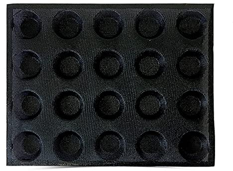 Cake Piping Nozzles 20-Hole Silicone Mold Cake T Mini Pizza Model Round Bread Hamburger Mold Non-Stick Baking Tray Tool CNIM Hot (Color : Black)