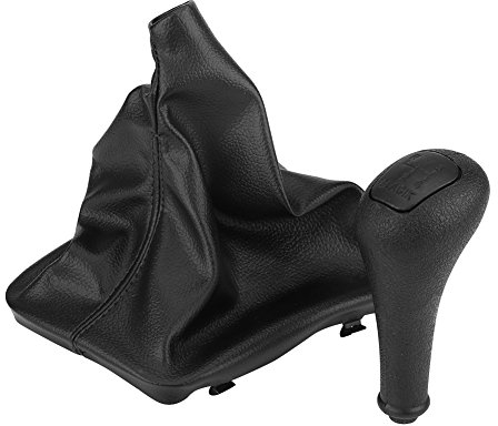 Akozon 4-Gang-Schalthebelknauf für W123, W140, W20, Schwarz, 16 cm x 18 cm, L-förmig, Ergonomisch, Kunststoff, Simili Cuir, 152 Gramm, 1 Stück
