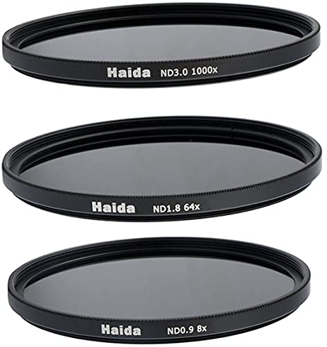 Haida ND 3er Graufilter Set 49 mm - Bestehend aus ND8x, ND64x, ND1000x