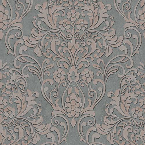 Galerie 32604 City Glam Floral Damask Wallpaper, Rose Gold, 10.05m x 53cm