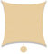 SUNNY GUARD Toldo Vela de Sombra Impermeable 2.5x2.5m Rectangular a Prueba de Viento protección UV para Patio,Jardín, Exteriores, Terraza, Color Arena