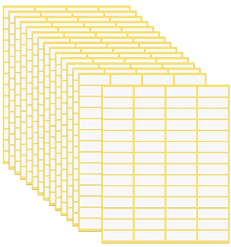 15 Sheet A5 Self Adhesive Stickers Labels, Matte White Labels Stickers, Printable Sticky Sheet Labels, File Folder Price Date Code Address Distinguish Labels for Kitchen Office (13 * 38mm)