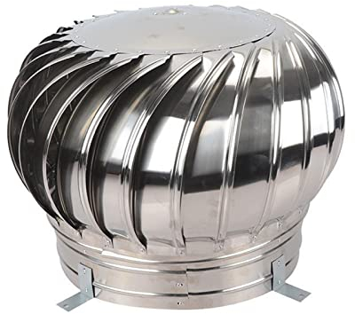 SHUDONGDEN Kaminaufsatz,Edelstahl Drehbarer Kugelaufsatz Edelstahl-Entlüftungshaube, Rotierender Spinner, Anti-Downdraft, Für Schornsteine Und Abluftöffnungen Schornsteintöpfe,150mm/5.91in
