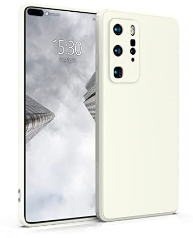 MyGadget Coque pour Huawei P40 Pro - Case TPU Souple & Soft - Cover Protection Extra Fine & Légère - Étui Coloré Anti Choc et Rayures - Blanc