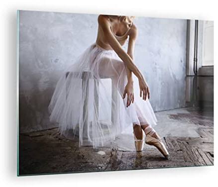 Bilder auf Glas Ballerina Ballett Studio Glasbild 70x50cm Wandbilder Dekoration Wohnzimmer Schlafzimmer Küche Deko Klein Wanddeko Bild im Glas Wand Kunstdruck Art Modern Wall Decor GAA70x50-4970