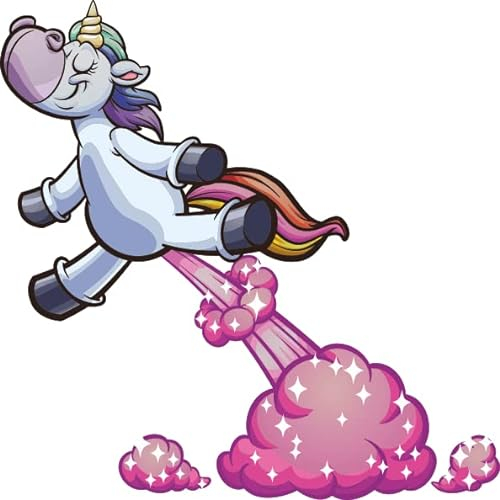 U24 Aufkleber Pupsendes Einhorn 40 x 40 cm Autoaufkleber Sticker Konturschnitt