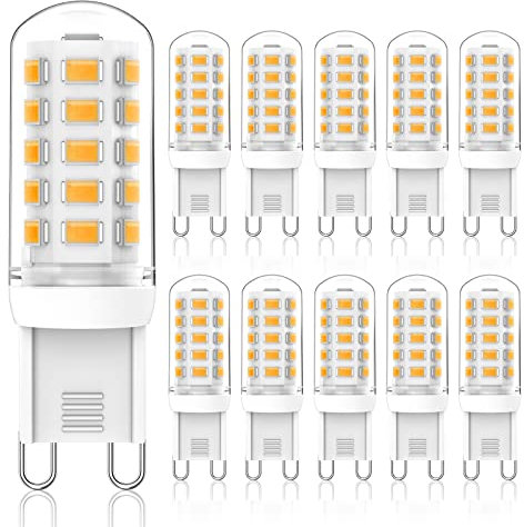 Cxyemt G9 LED Dimmbare Lampen, 5W Ersatz für 40W Halogenlampe, Warmweiß 2700K Leuchtmittel, Kein Flackern, 420LM AC220-240V 360° Abstrahlwinkel G9 Birnen, 10er Pack