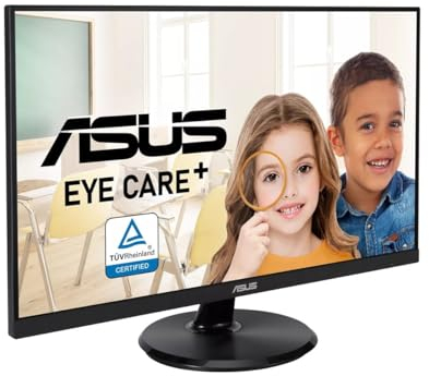 ASUS VA24DQF Monitor Eye Care Gaming da 24” pollici (23.8), IPS, Full HD, Frameless, 100Hz, Adaptive-Sync, Tempo di Risposta 1ms MPRT, HDMI, DisplayPort, Filtro Luci Blu, Antisfarfallio, Nero