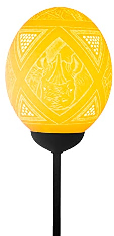 Big 5 Triangle geschnitzte Straußenei-Lampe