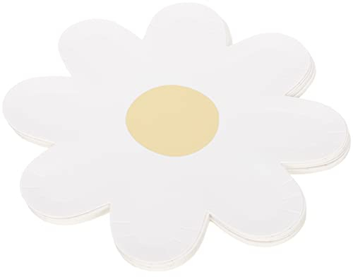 20 Pièces Assiettes De Fête De Fleur De Marguerite Papier Jetable Assiettes À Dîner En Forme De Fleur Gâteau Assiettes À Dessert Pour Fête D'anniversaire Mariage Bébé