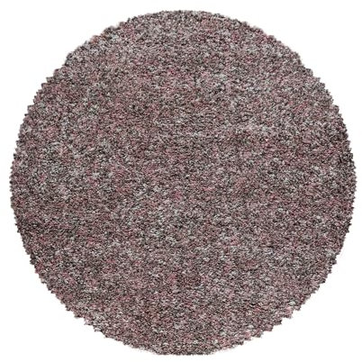 HomebyHome Teppich Rund Shaggy 80 cm Rund - Hochflor Runder Teppich Mehrfarbig Rosa Extra Weich und Flauschig - Langflor Teppiche für Wohnzimmer, Schlafzimmer, Küche, Flur - Carpet, Halı, Kilim