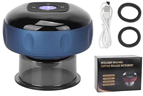 Ensemble Thérapie Par Ventouses Électriques, Outil Mise Au Rebut Machine Thérapie Sous Vide, Machine Massage Électrique Par Ventouses Avec Lumière À Haute Énergie, pour Le Soulagement D(bleu)
