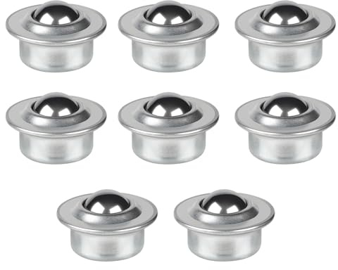 CPROSP 8tlg 15 mm Kugelrollen mit Stahlkugel, Transferlager | Kohlenstoffstahl-Kugelrollenlager; für Förderer, Rollenständer, Getriebe; Tragfähigkeit 15 kg