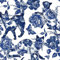 Alzkkll Vintage Blumen Tapete,300 * 44.5CM Verdicken Blaue Katze/Schmetterling Kontakt Papier Wasserfeste Tapete Vinyl Selbstklebende Wandtapete für Wohnräume Schlafzimmer
