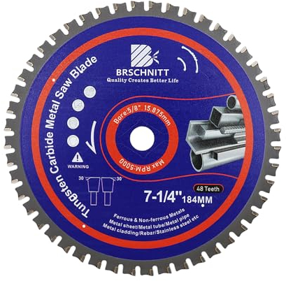 Lama per sega circolare in metallo, 184 mm, 48T TCT per il taglio di acciaio, alluminio, rame, acciaio da costruzione in metallo, per sega circolare e sega, lama per seghetto
