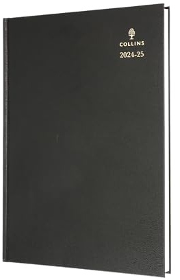 Collins Standard Desk Mid Year Diary Planner A4 Day A Page Academic Year 2024-25 (Termine) FSC Paper - Black - Daily Journal for Students, Teachers - 44M.99-2425 - Juli 2024 to Juli 2025