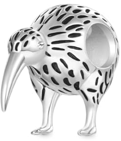 GNOCE Tier Charm Anhänger 925 Sterling Silber Bead Charms mit Zirkonia Charm Schmuck für alle Armbänder Halsketten Geschenke Bijouterie für Tierliebhaber Damen Mädchen Baby (Kiwi Vogel)