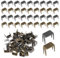 50 Stück Reißverschlussstopper Reißverschluss Reparatur Set #5 Oben & Unten Verschlüsse Zipper Top Plug und Repair Zip Stopper Ersatzzubehör Stopper für Tasche (Antike Bronze, Pistolenfarbe)