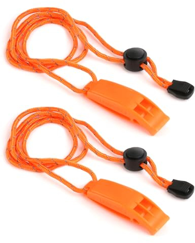 LANAFAY 2PCS Silbato Supervivencia con Cordón, Silbato Emergencia, Silbato de Emergencia Plástico, Silbato Portátil De Emergencia, para Exteriores, Supervivencia Acuática, Senderismo, Camping