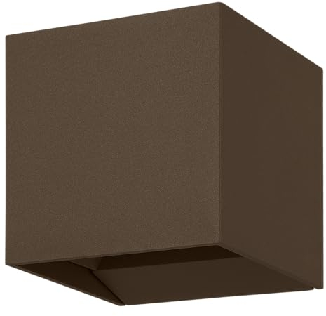 EGLO LED Außenleuchte Calpino 3, Wandleuchte außen mit Up und Down Beleuchtung, Wand Außenbeleuchtung aus Metall in Rostbraun, Außenlampe warmweiß, IP54