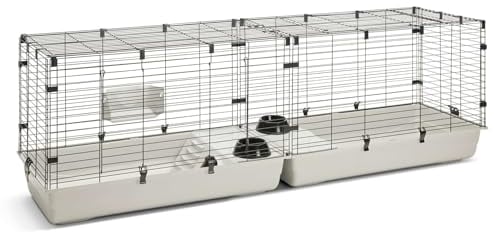 XXL Kaninchen- und Meerschweinchenheim Nagerkäfig Cubix 200 schwarz-hellgrau