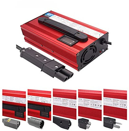 SHANRROW 48V 15A Golf Cart Battery Charger for Club Car, Professional Smart 48 Volt Golf Cart Charger for 48V Battery Charger for Lead-Acid Battery IP67 Waterproof, Compatible with Club Car