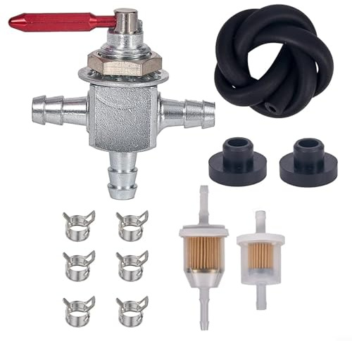 Zwei-Wege-Kraftstoff-Absperrventil-Set, Stahl-Kraftstoff, Öl, Gas, Benzinhahn in Linie, Absperrventil-Set, sorgt für einen ordnungsgemäßen Kraftstofffluss in Ihrer Ausrüstung