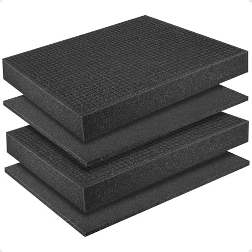 HUALIANG 4 Pcs Polyurethane Foam Sheet, Foam board Foam Padding, Cuttable Foam Inserts for Tool Box Organisation Flight Cases and Tool Storage Systems(2PCS 40 * 30 * 5cm+ 40 * 30 * 1cm)
