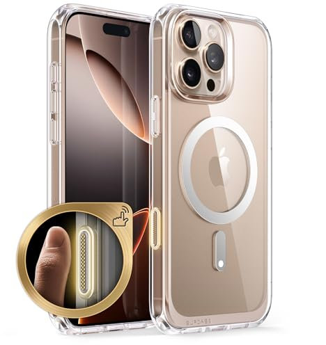 SUPCASE for iPhone 16 Pro Max Case with Camera Control Capture Button (Unicorn Beetle Mag), [Compatible with MagSafe] [Military-Grade Protection] Slim Clear Shockproof Magnetic Phone Case (Clear)