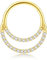 BodyBonita 16G Septum Piercing Klicker - 316L Edelstahl Nasenring Frauen Nasenpiercing Dangle Ohrringe Hoop Knorpel Conch Piercing Schmuck Tragus Helix Gold 10 mm Radiant Crescent Geschichtet