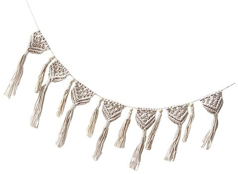 Ciieeo 1 Stück Tapisserie Gewebte Teppiche Teppich Boho Makramee Quaste Ornament Gewebte Wandbehang Girlande Boho Teppich Hängendes Tuch An Der Wand Handgewebte Quaste Banner Handdekor