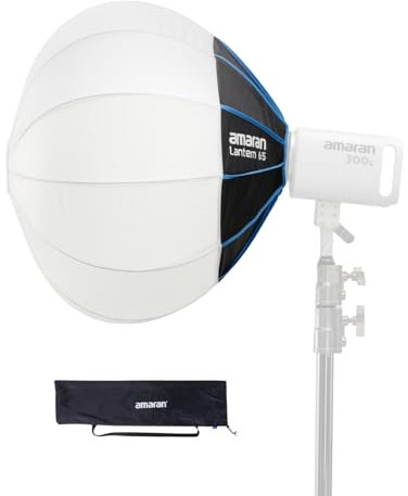 Amaran Lantern 65 Sphärischer Bowens Mount Softbox 65cm, 360° Rundumbeleuchtung für Heimstudio & Videoproduktion, Schnellmontage Design für Einfachen Aufbau, Inklusive Tragetasche