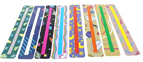 8 tiras de lectura guiadas para dislexia, herramientas de dedo de dibujos animados para resaltadores de enfoque, marcadores de PVC para niños, adolescentes y estudiantes