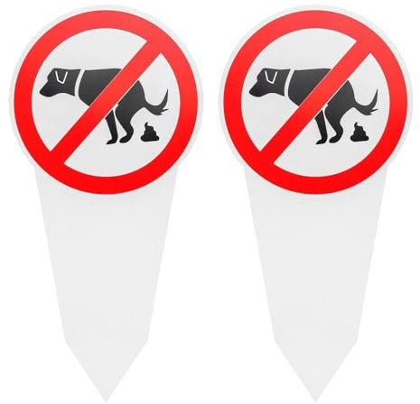 Steckschild Hier ist kein Hundeklo!, 2 Stück, 30,75 x 15 cm, 2,7 mm starkes PVC Schild mit Erdspieß, Schild kein Hundeklo mit Pfahl, Hinweisschild Verbot Hund, Hundekot Warnhinweis, Warnschild Dog