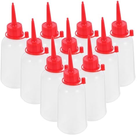 OSALADI 10pcs Needle Tip Plastic Squeeze Bottle Empty Glue Bottles for Diy Crafts Applicator Caps for and Sewing Machine Oil