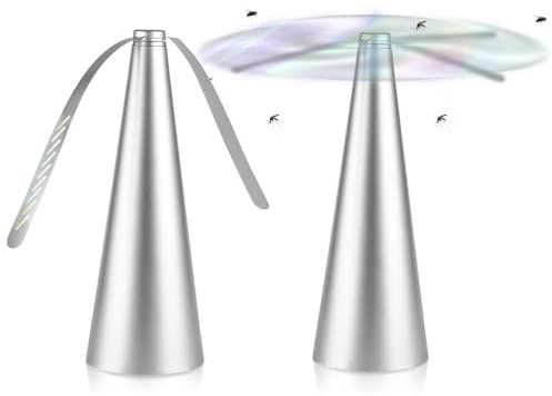 mizikuu 2PCS Fliegenvertreiber, Tragbar Tischfliegenvertreiber Automatischer Fliegenwedler Ventilator Halten Fliegenabwehrmittel Fliegenventilatoren Fliegen und Insekten von Lebensmitteln Fern
