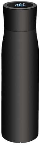 Botellas de agua de metal, botella de acero inoxidable aislada, botella de agua térmica LED con indicador de temperatura, botella ligera antideslizante, boca ancha para exteriores, gimnasio y fitness