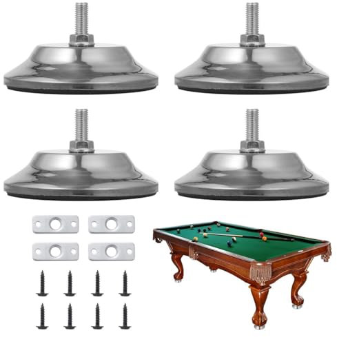 Lot de 4 niveleurs réglables pour pieds de table de billard, 12,7 cm pour tables de billard, de ping-pong et de football,