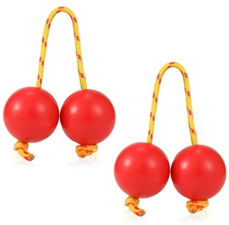 Joselin 1 Pairs Sand Egg Kashaka Musical Percussion Instrument African Asalato Shaker Rhythmic Balls Red